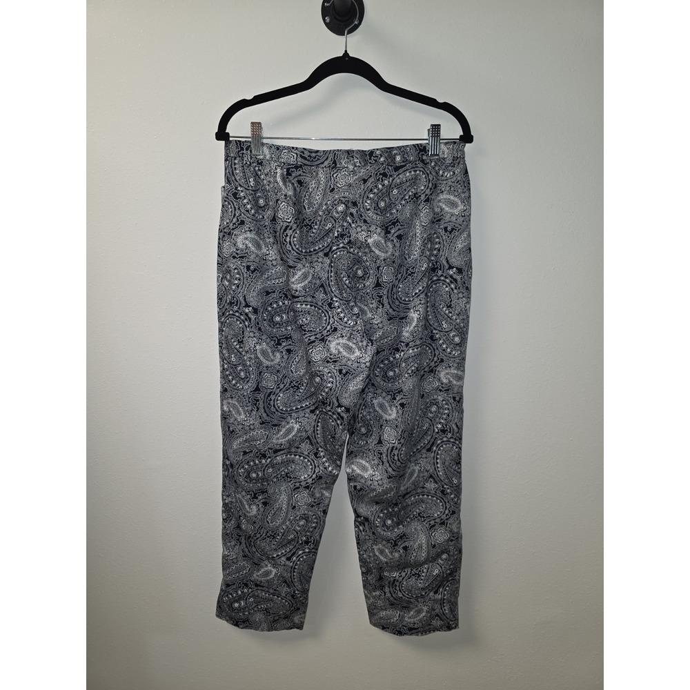 Lauren Ralph Lauren Women's Paisley‎ Print Capri Pants Size 14 Navy White - Picture 6 of 7